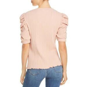 Status By Chenault Women's Pink Ruched Sleeve Top Size M $79